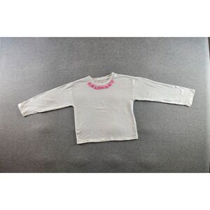 Clare V. x Monoprix Shirt Girls 8-10 Y White Long Sleeve Embroidered RARE Kids !